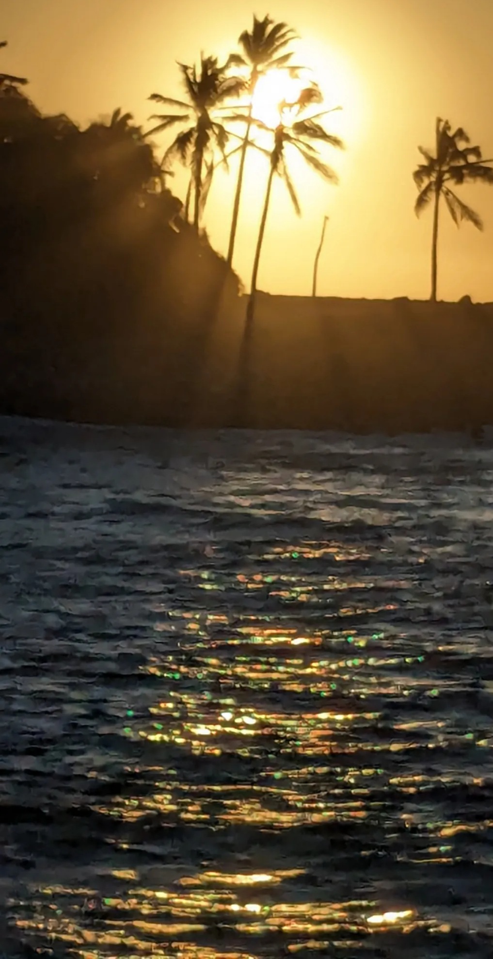 Looking over the breakwater in Barra de Navidad at Sunset
