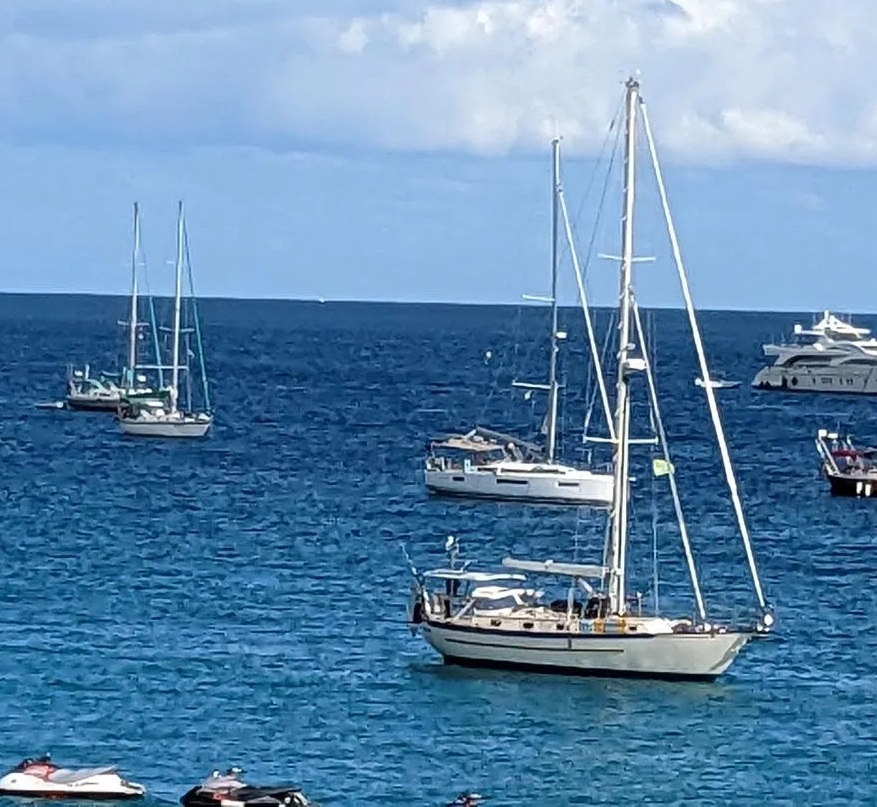 Sailboats anchored in Cabo