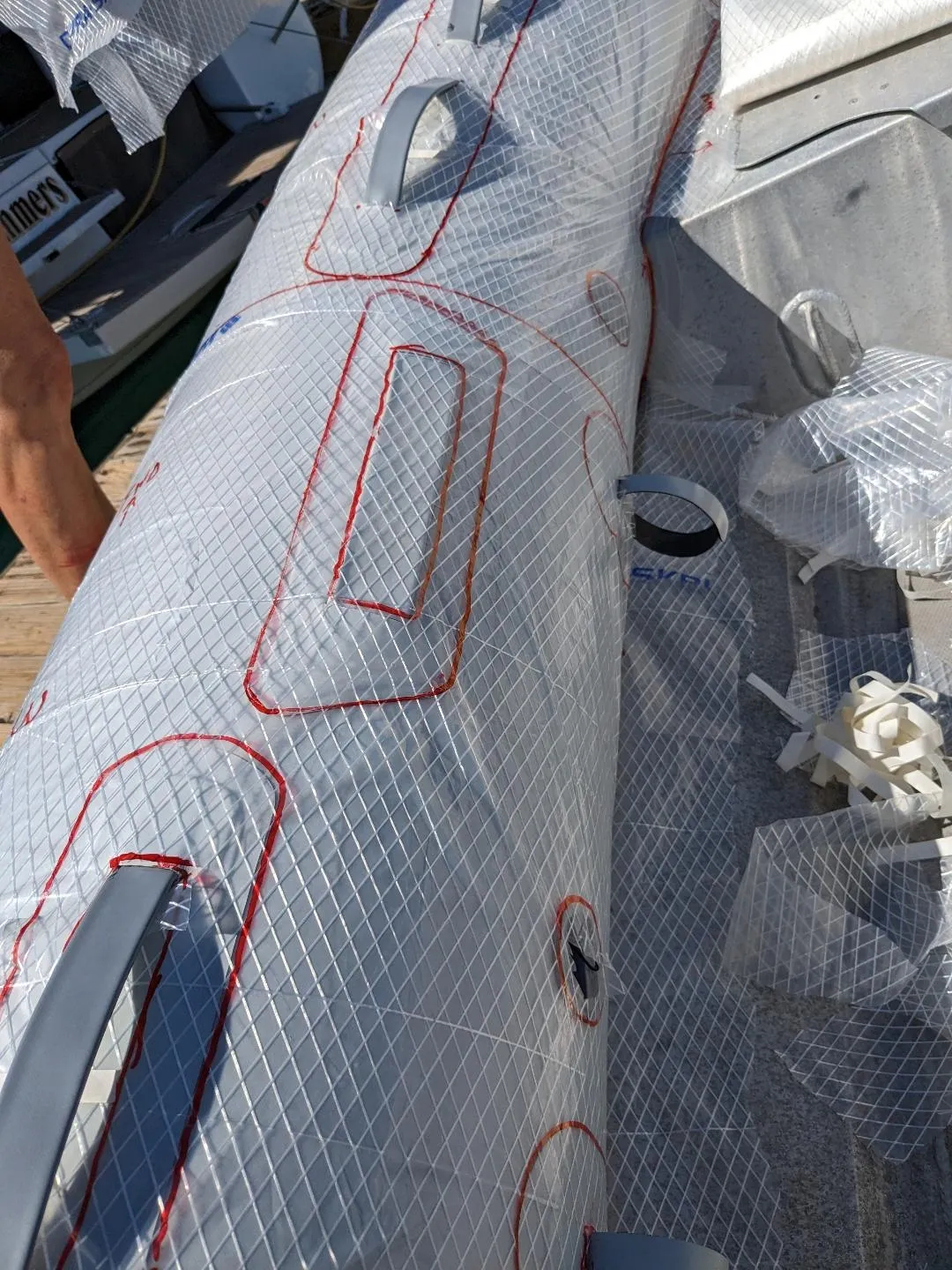 Making a pattern for the dinghy chaps