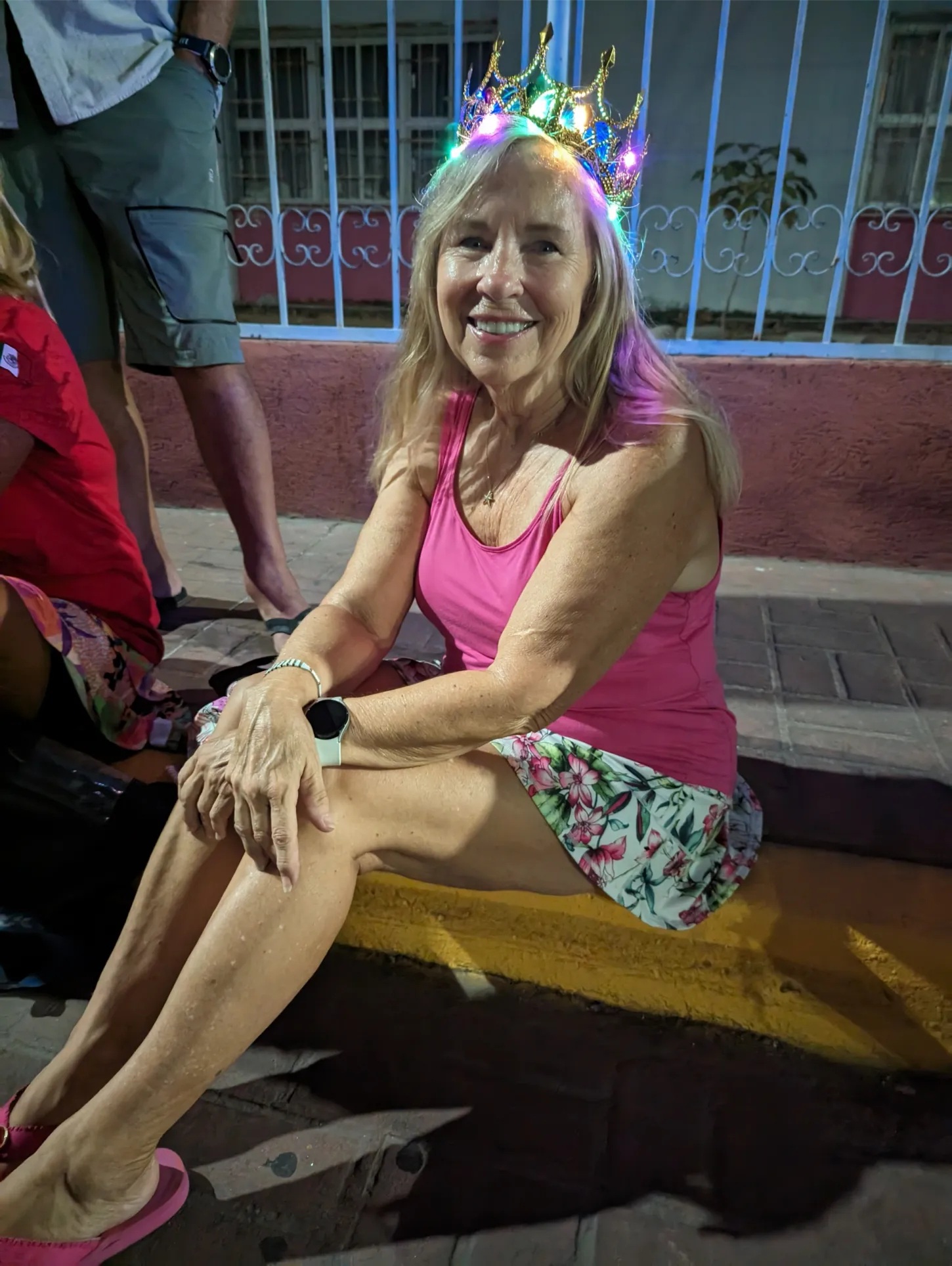 Bev at the parade in Zihuatanejo
