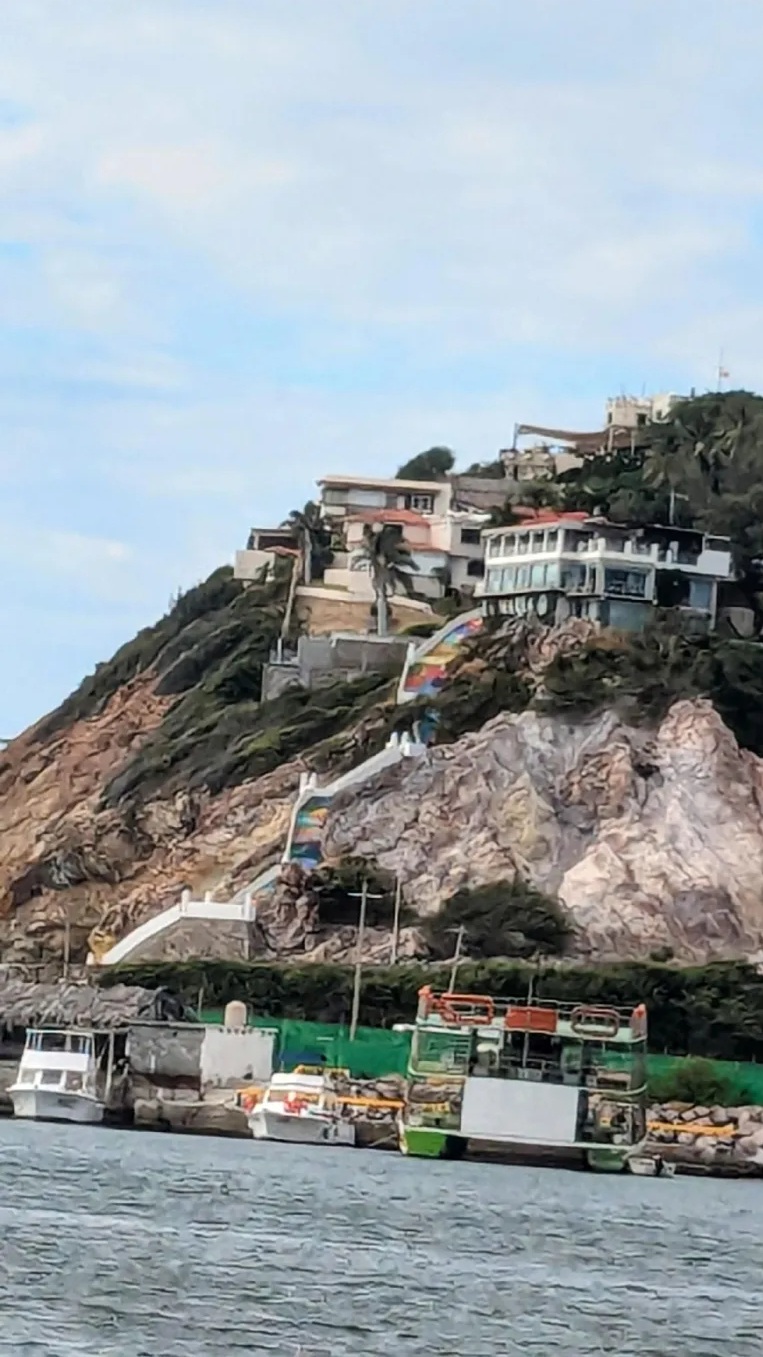 Mazatlan - homes built on the rock formations