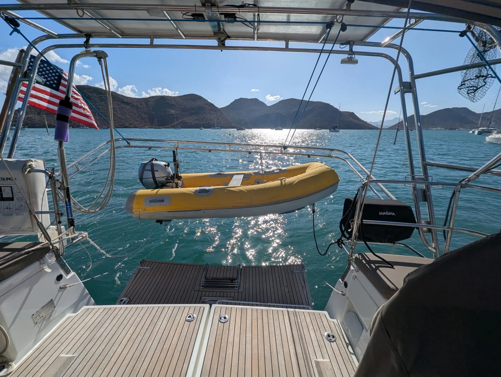 Launching the Dinghy Puerto Escondido